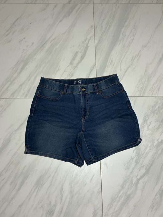 Terra & Sky Pants - Terra & Sky Women's Plus Size Dark Wash Stretch Denim Shorts